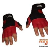 Crno - Crvene rukavice za teretanu od neoprena i eko kože - proizvođač BMA