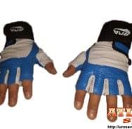 Plavo - Bele rukavice za teretanu od neoprena i eko kože sa bandažerom - proizvođač BMA