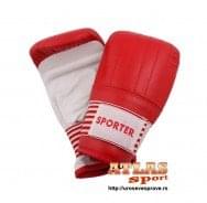 Crveno bele kožne Rukavice za džak - proizvođač Sporter