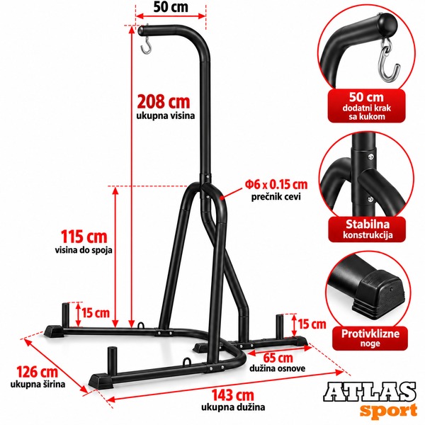 nosac-dzaka-za-boks Samostojeći nosač za dzak HE1820 - Slika 3